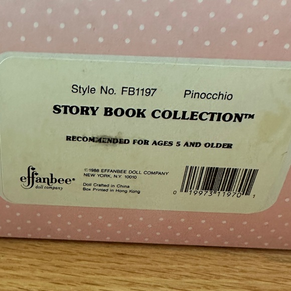 NIB Pinocchio Effanbee's Storybook Collection Doll Vintage 1988 - Picture 3 of 16